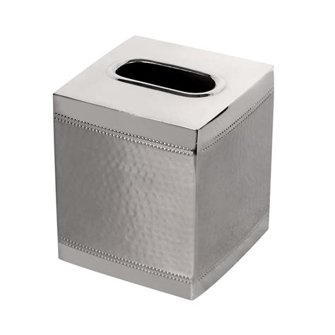 hudson park hammered metal tissue box|nu steel HS9H Facial Tissue Box Cover for Bathroom Vanity .